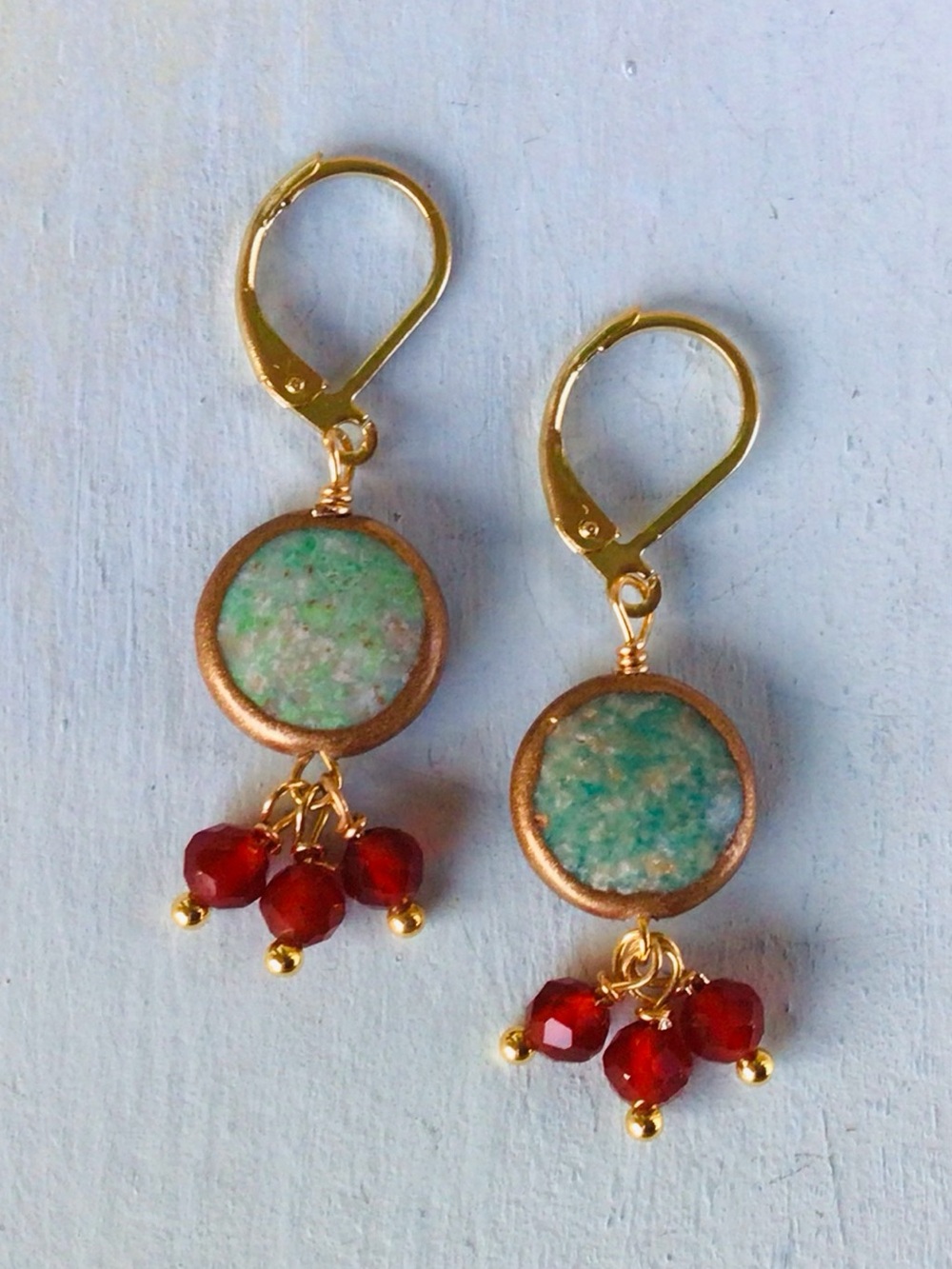 Turquoise Carnelian Sundance Charm Earrings - Picture 7 of 8